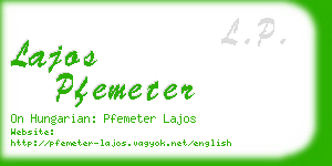 lajos pfemeter business card